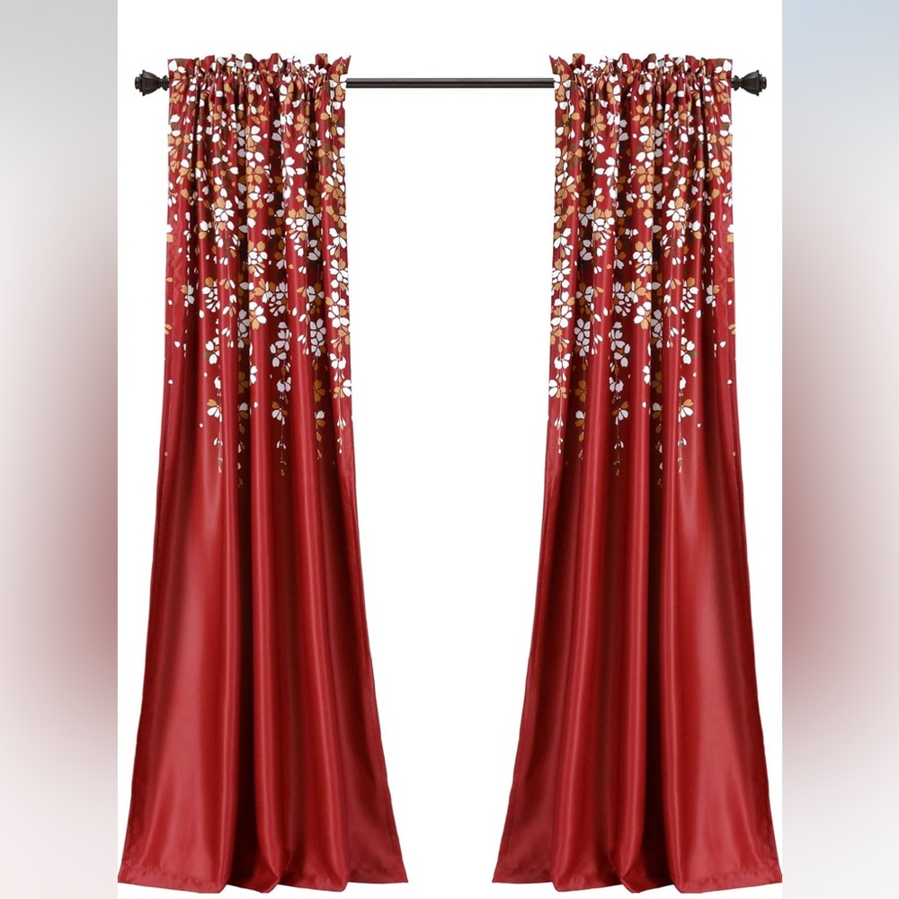 Lush Decor Weeping Flowers Room Darkening Curtain Panel Pair - Picture 3 of 9